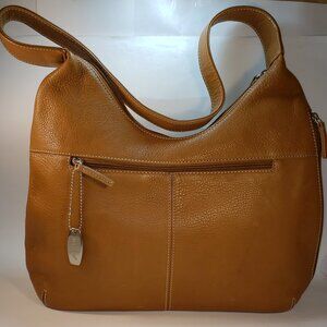 Tignanello Tan Pebbled Leather Shoulder Bag